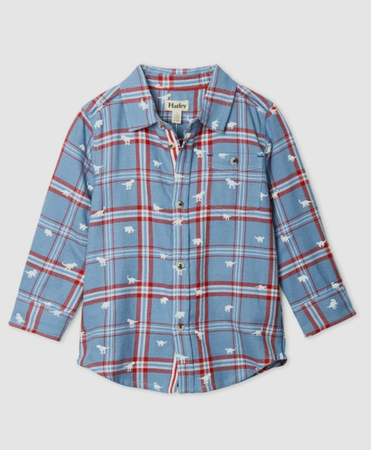 Plaid Dino Button Down Shirt