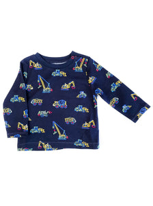 Long Sleeve Construction Print Shirt