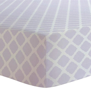 Kushies Crib Sheet-Purple Lattice