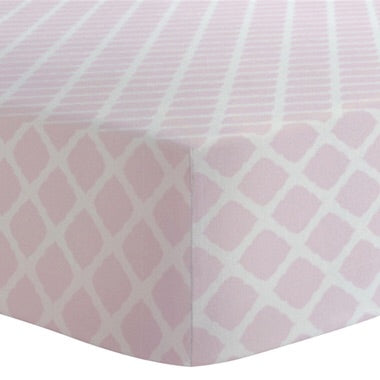 Kushies Crib Sheet-Pink Lattice