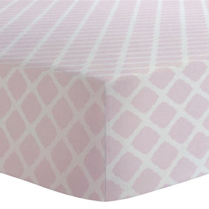Kushies Crib Sheet-Pink Lattice