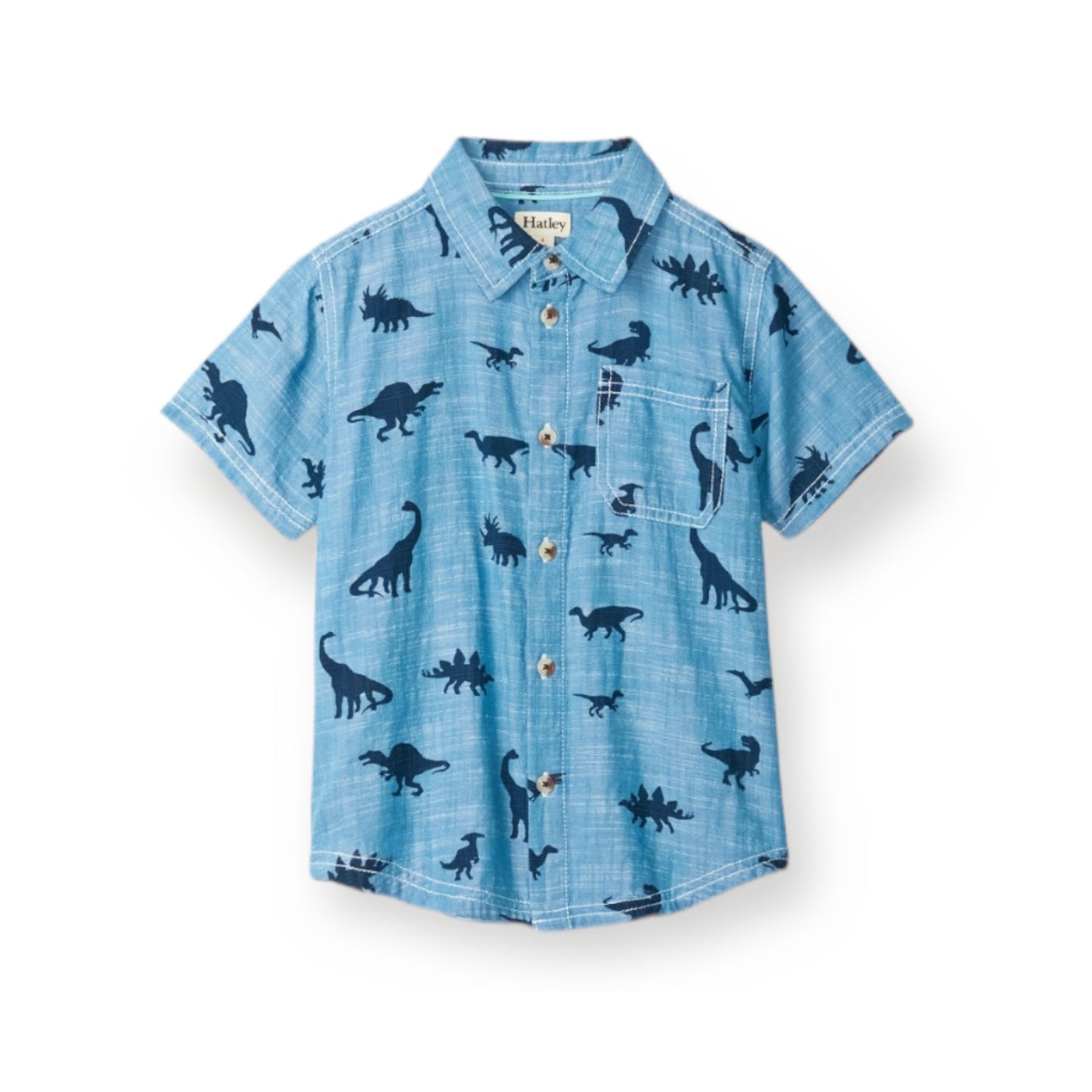 Short Sleeve Dino Button Down Shirt