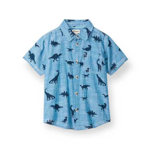 Short Sleeve Dino Button Down Shirt