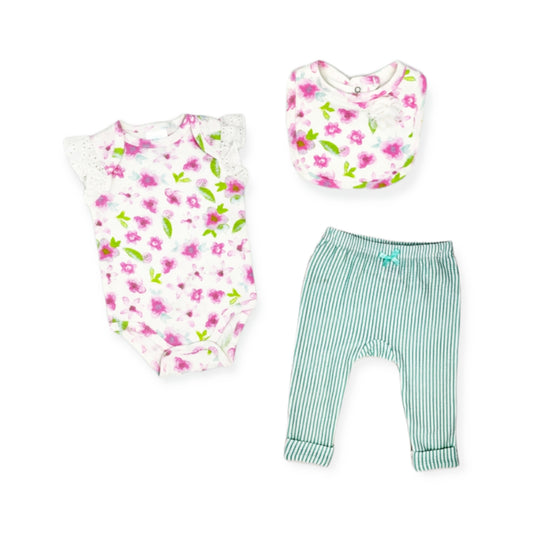 Pretty Pink Floral 3 Piece Set