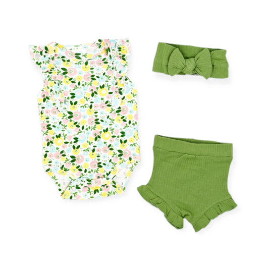 Green Floral 3 Piece Set