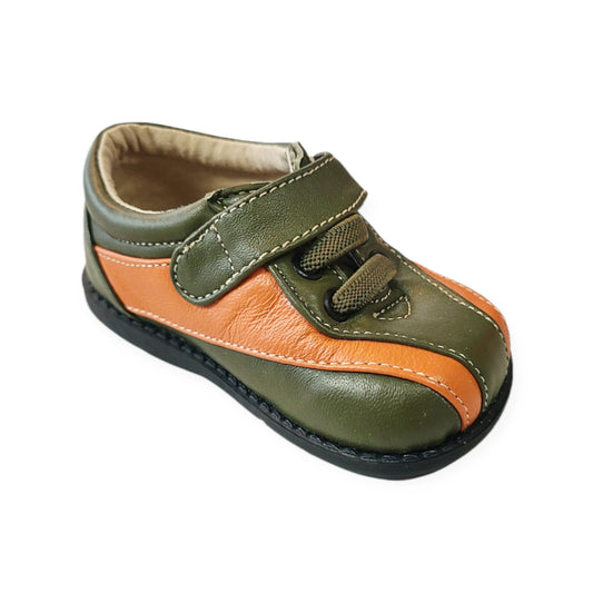 Green Orange Leather Shoes