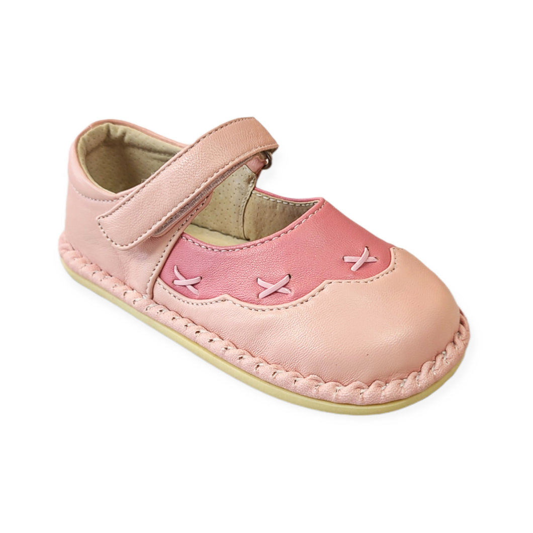 Jessica Pink Stitch Leather Shoes