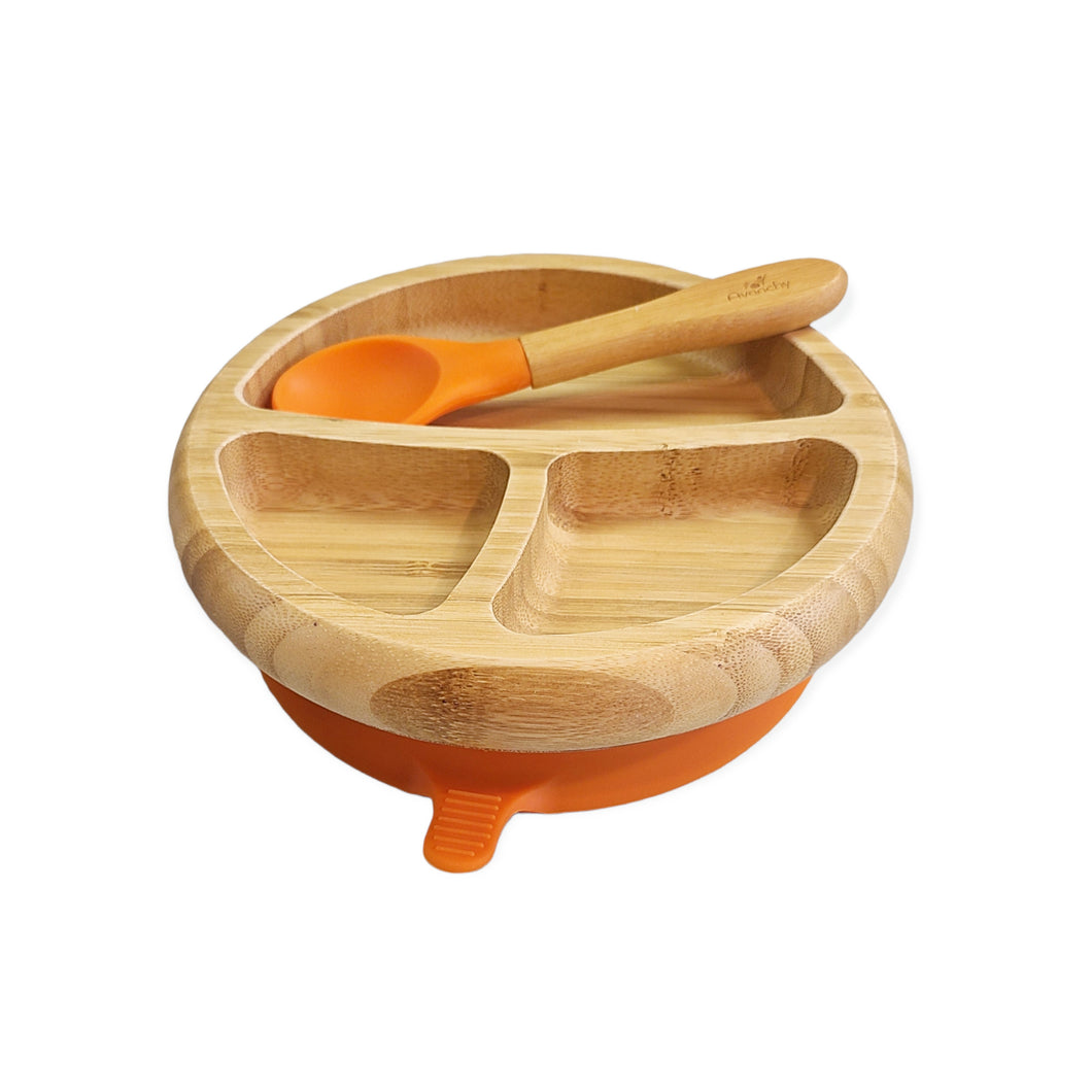 Bamboo Suction Plate + Spoon