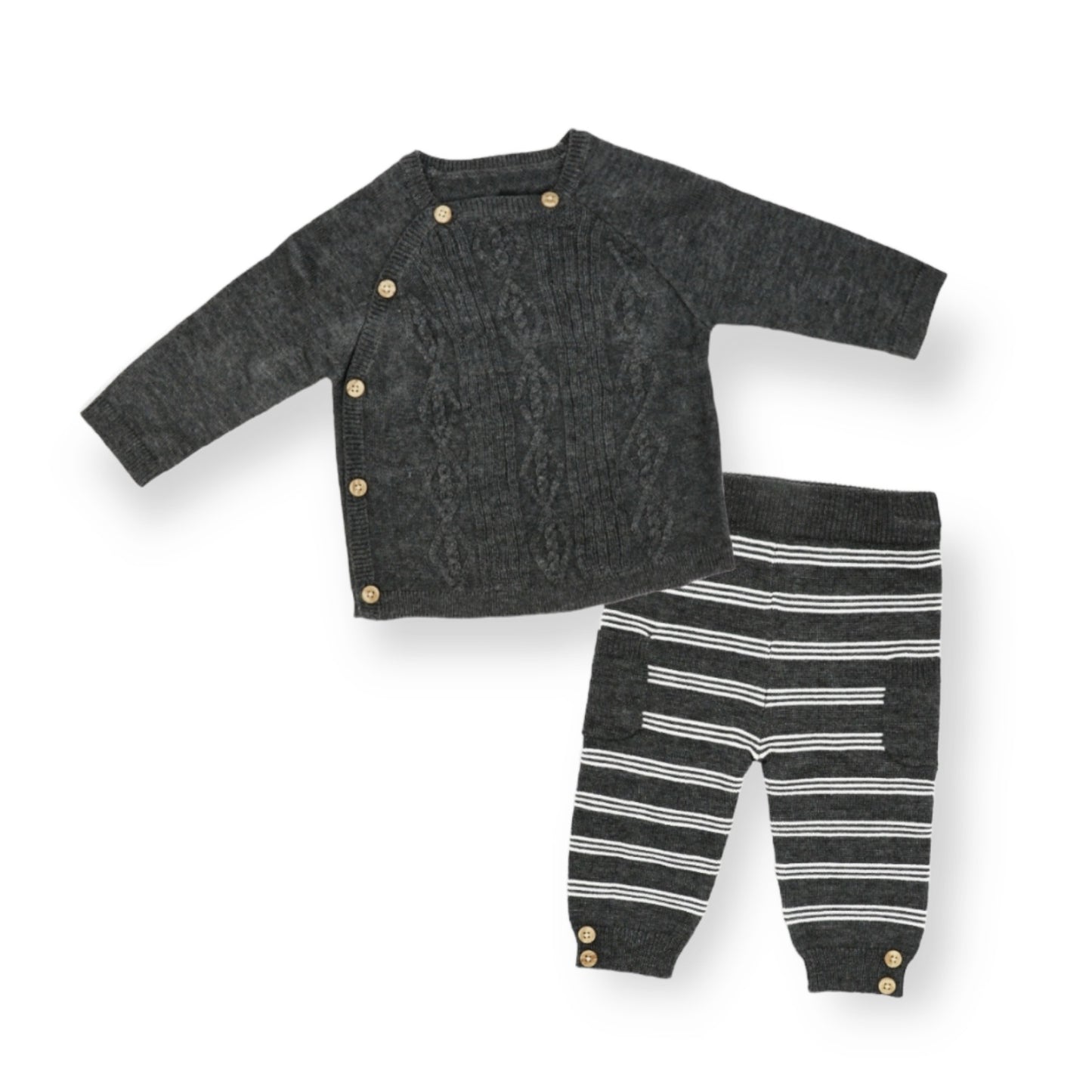 Black Striped Knit Sweater Set