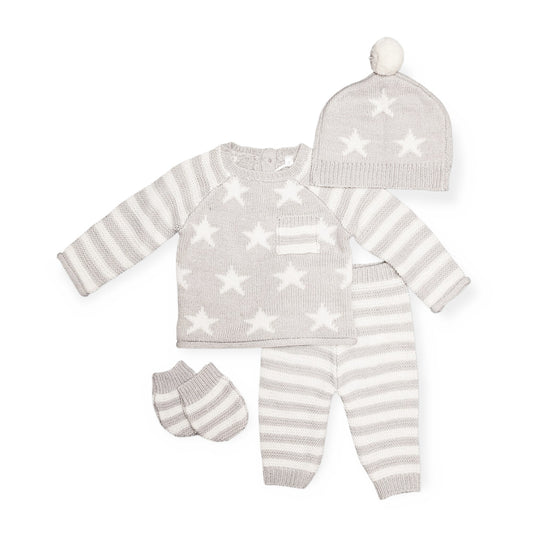 Grey Stars Knit Gift Set