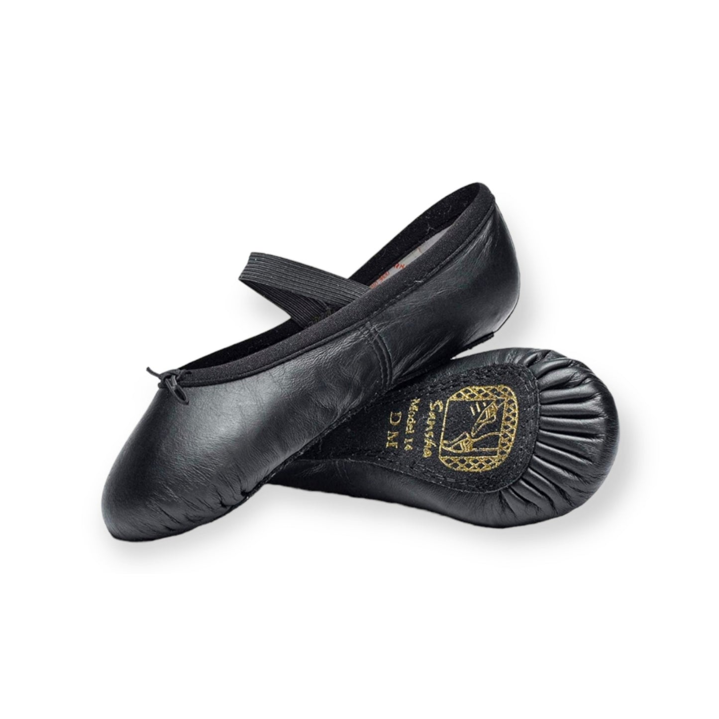 Sansha Black Leather Full Sole Ballet Shoes