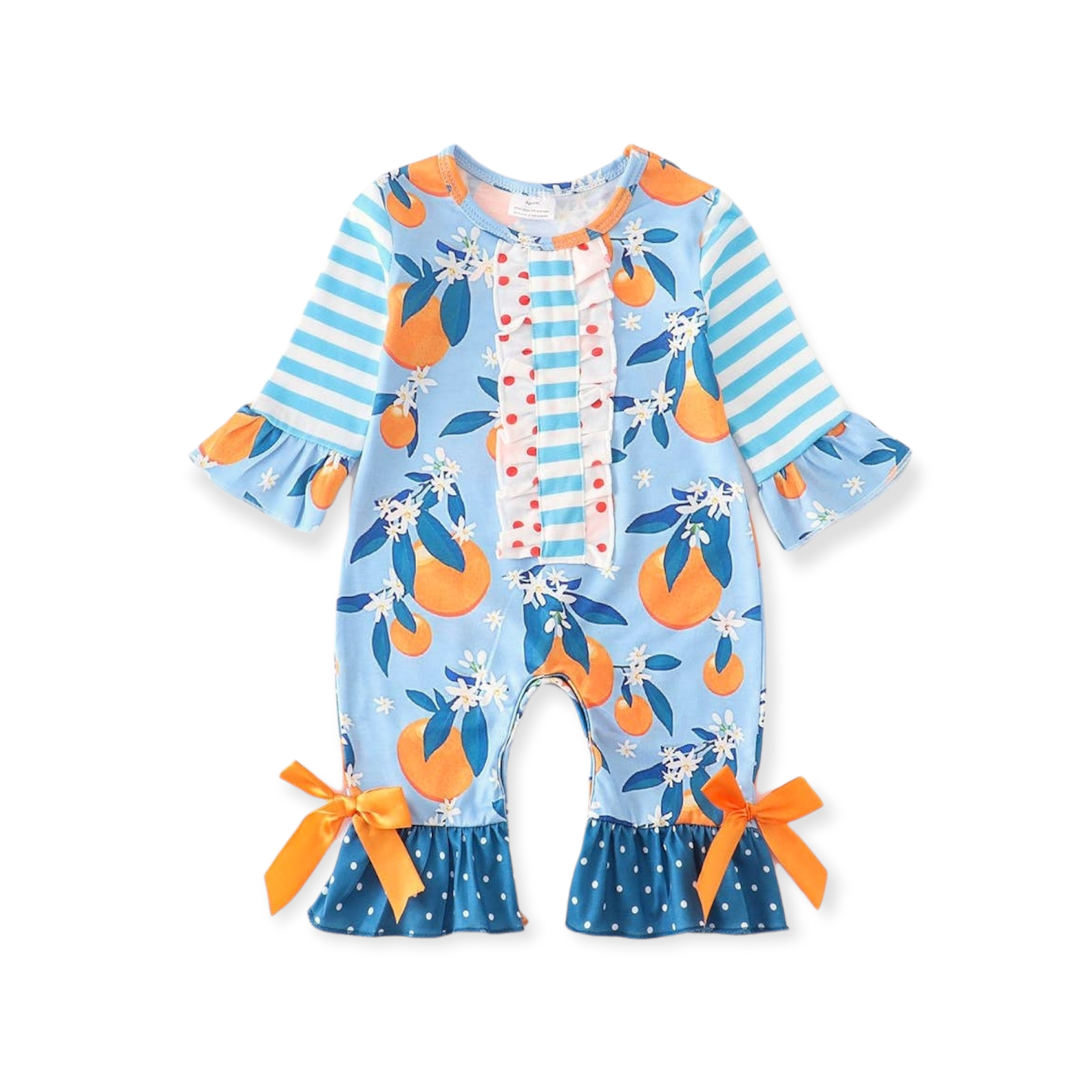 Striped Fruitful Ruffle Romper