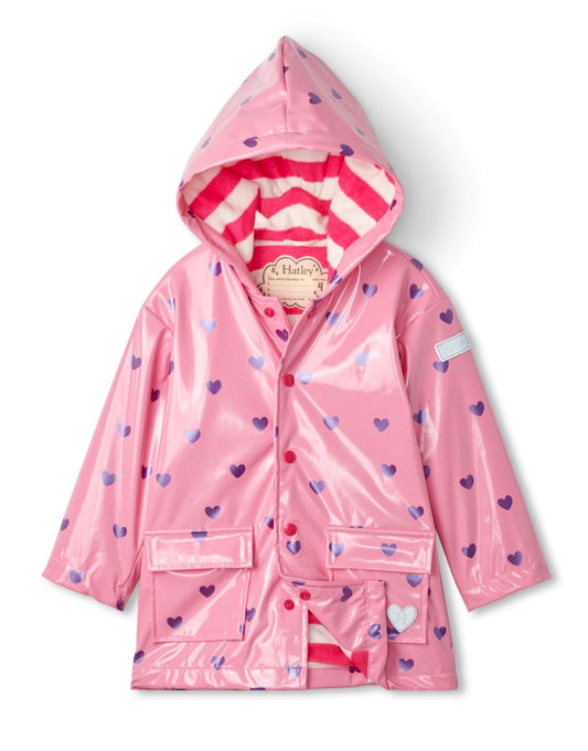Scattered Hearts Glittery Raincoat