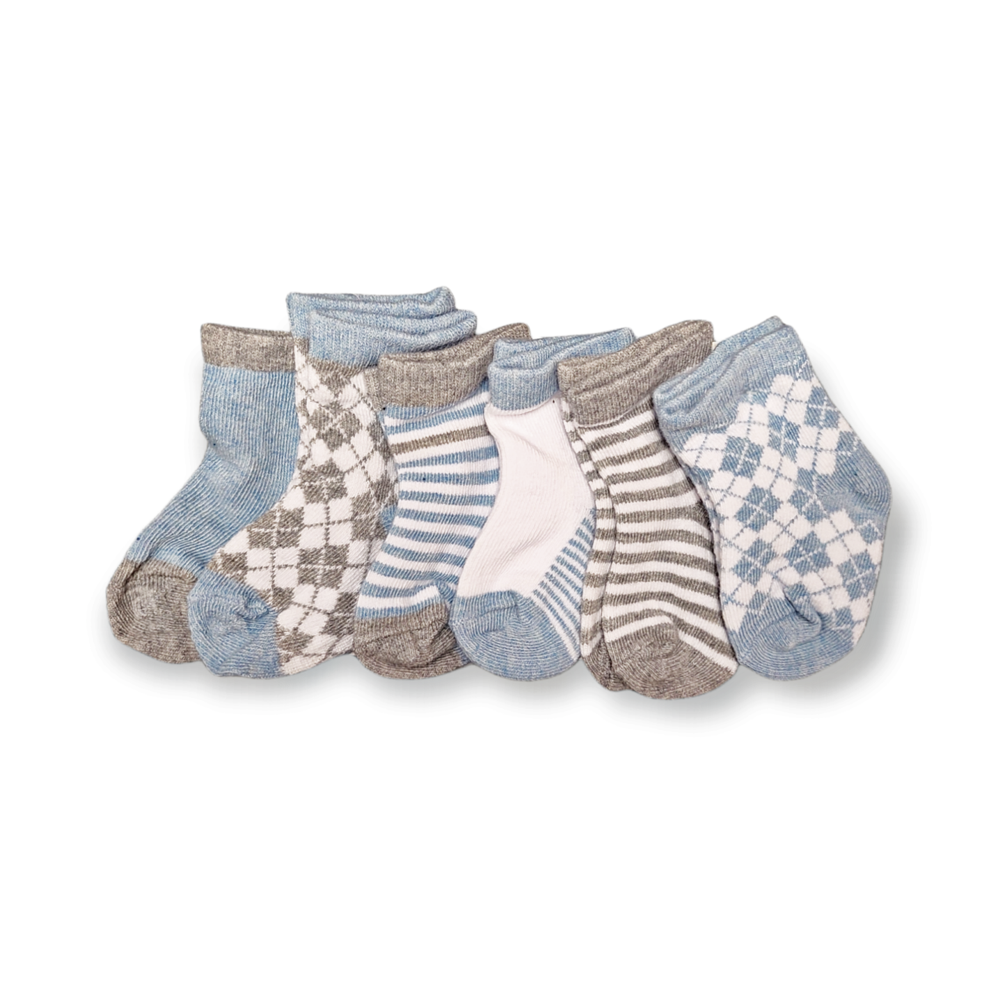 Blue Argyle Socks- 6 Pack