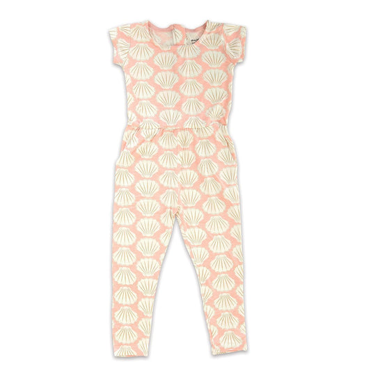 Bamboo Girl Coverall with Zipper (Shell Print)