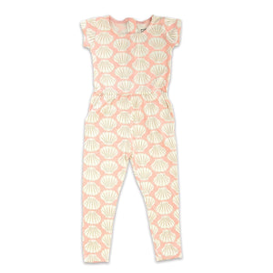 Bamboo Girl Coverall with Zipper (Shell Print)