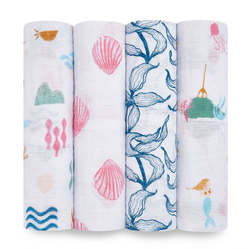 Salty Kisses Muslin Cotton Swaddles 4 Pack