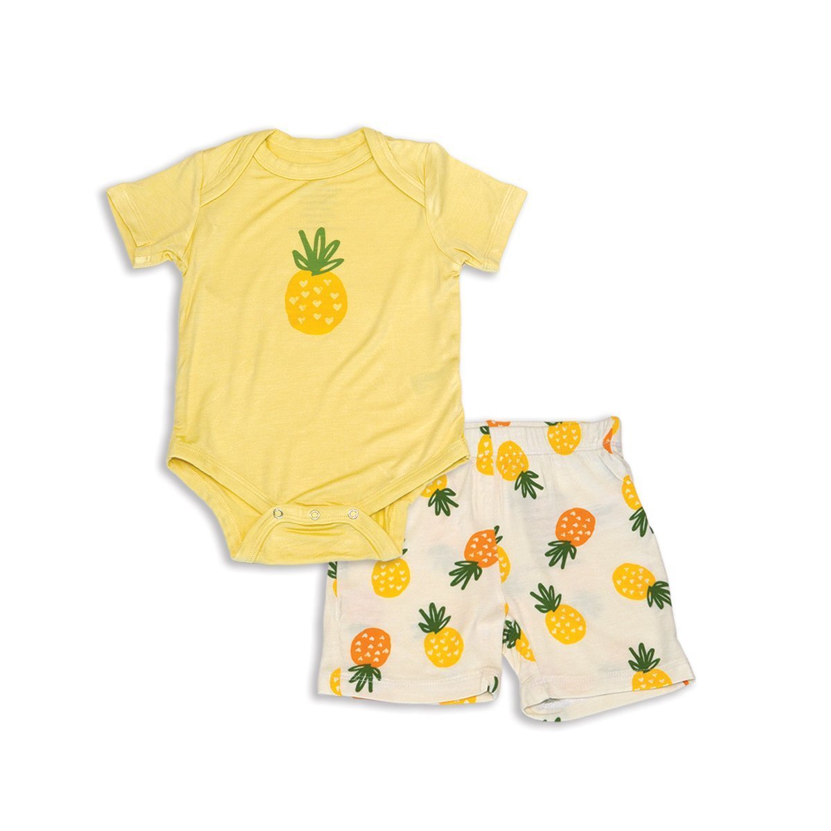 Pineapple Love Bamboo Short Sleeve Onesie & Short Set