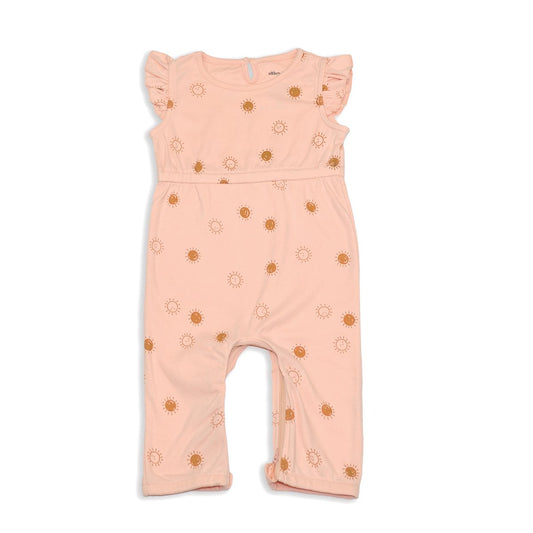 Blush Organic Cotton Sleeveless Coverall with Zipper