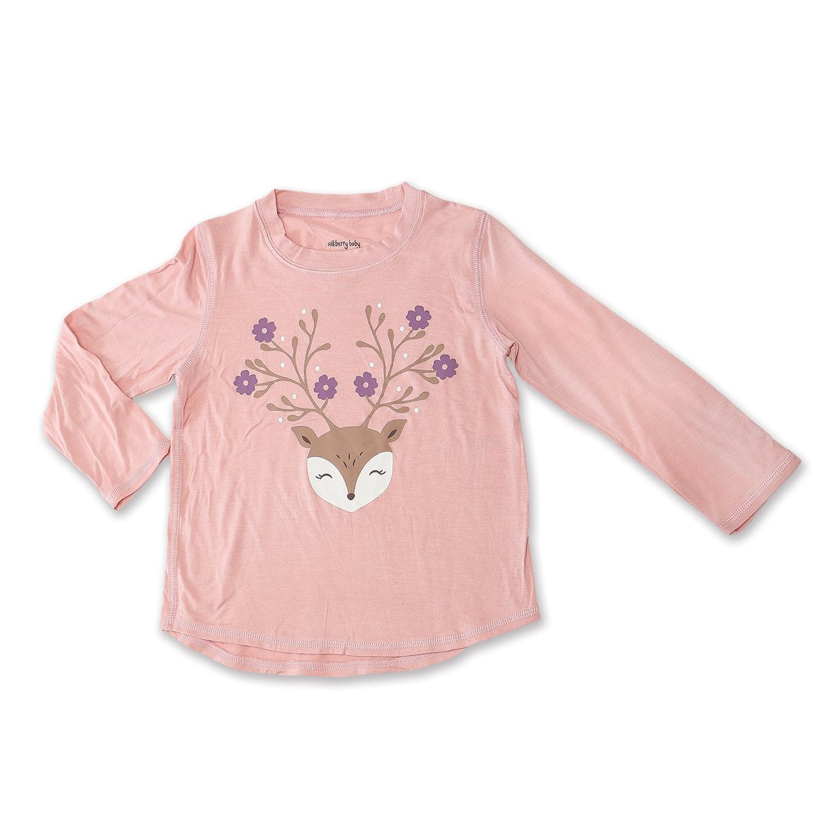Powder Pink Bamboo Scoop Hem Tee