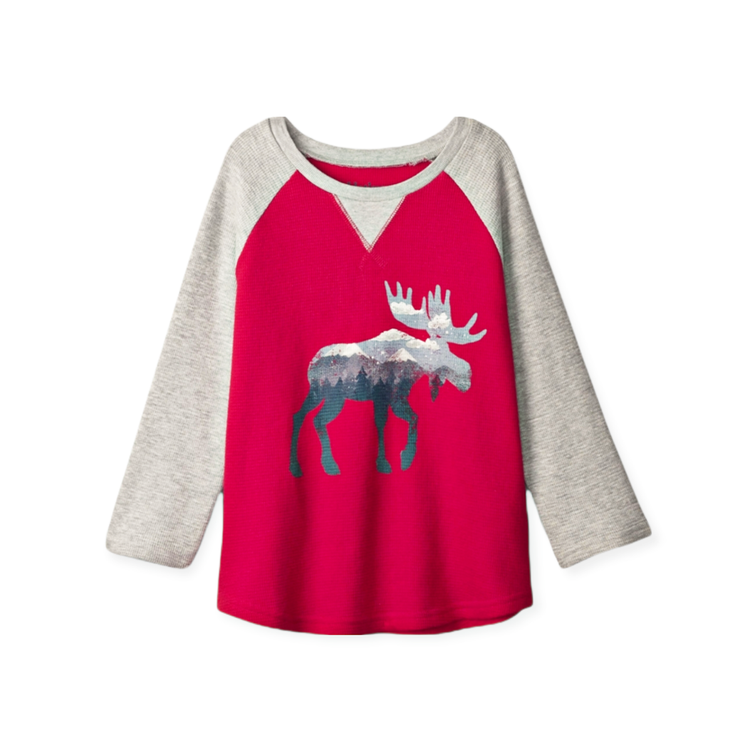 Mountain Moose Raglan Long Sleeve Tee