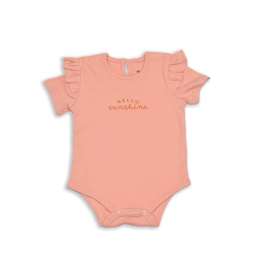 Blush Organic Cotton Flutter Sleeve Onesie
