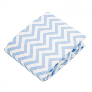 Kushies Crib Sheet-Blue Chevron