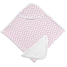 Kushies Hooded Towel & Washcloth Set-Pink Chevron